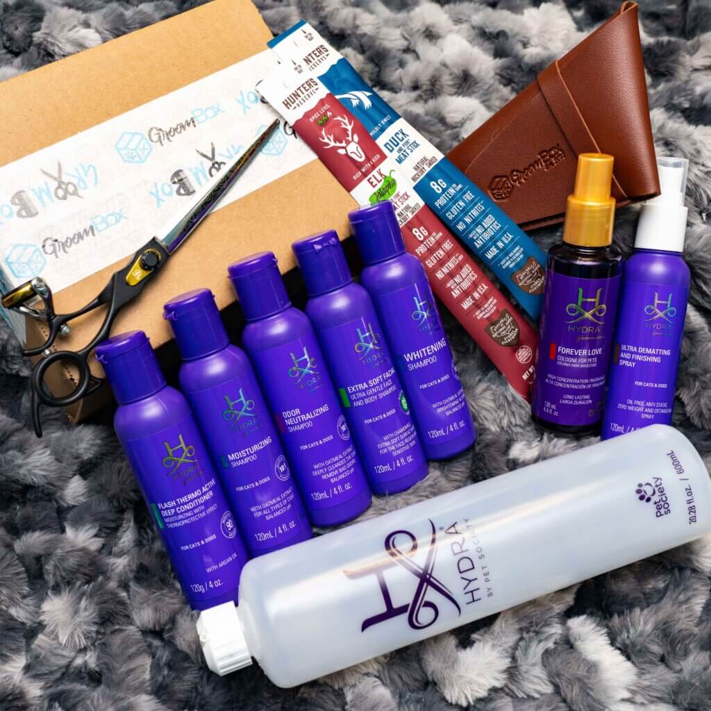 hydra dog grooming shampoo GroomBox Premium a subscription box for dog groomers.