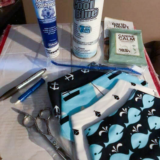 dog grooming supplies through GroomBox, a subscription box for dog groomers who practice dog grooming supplies at a trade show GroomBox, a subscription box for dog groomers who practice dog grooming.